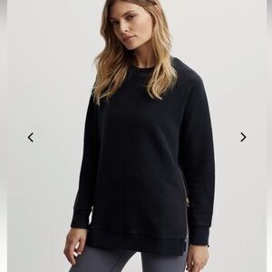 Varley Crewneck Manning Sweat Side Zip Sweatshirt Black Size X-Small
